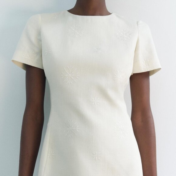 Zara EMBROIDERED MINI DRESS ZW COLLECTION M - Picture 2 of 10